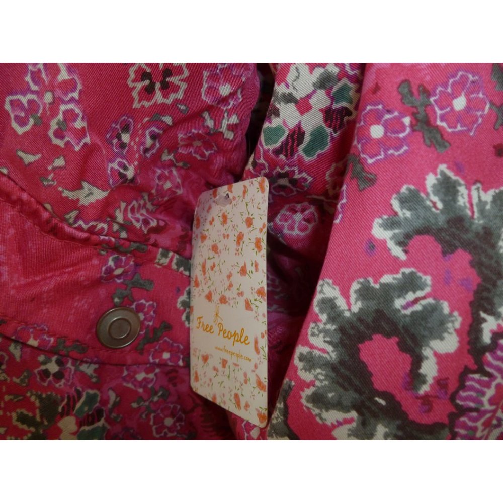 NWT Free People Pink Floral Bomber Jacket XS - Picture 6 of 6